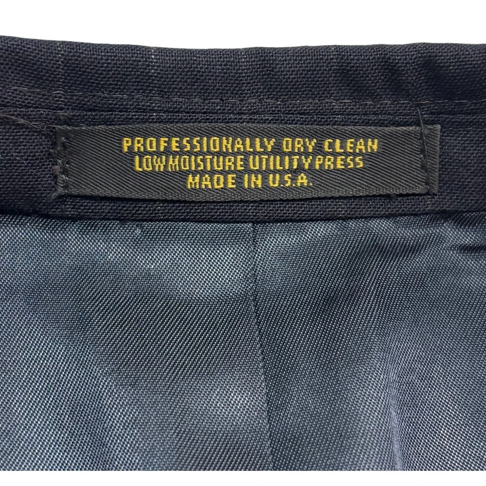 vtg 90s Evan Picone 40R 41R 34x32 Navy Blue Stripe 2pc Pant Suit Bootcut USA